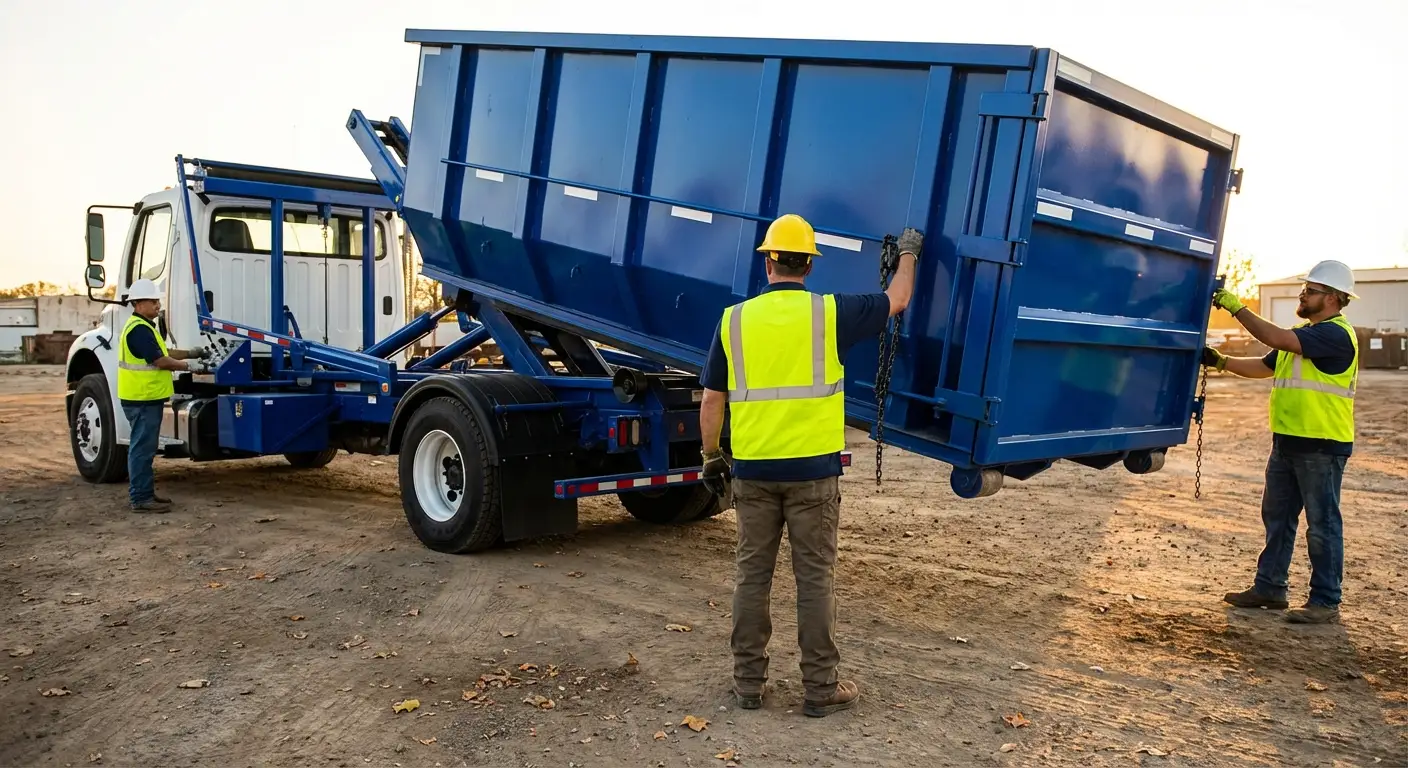 Commercial debris containment dumpster in Encinitas, CA