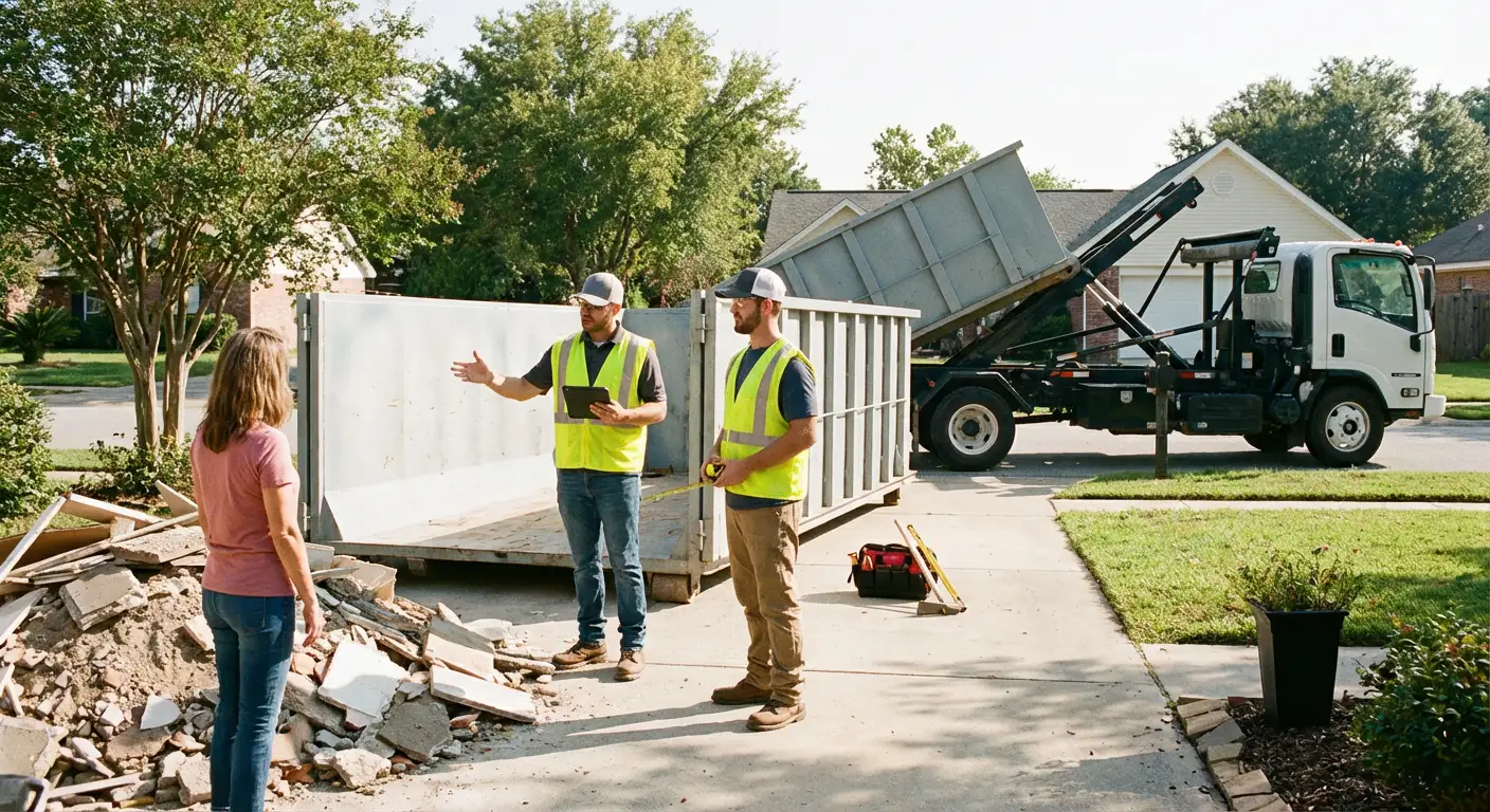 Swami's Dumpster Rental dumpster delivery truck in Encinitas, CA